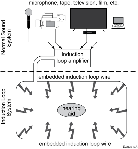 Induction loop sound transmission system 