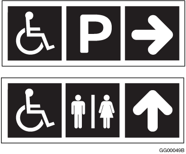 Signs indicating accessible facilities